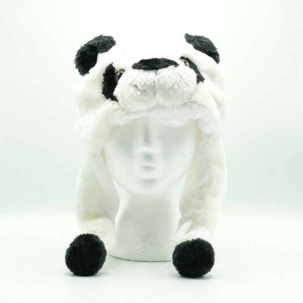 CHILDREN/KIDS ANIMAL BLACK WHITE PANDA FUZZY PLUSH WINTER WARM HAT